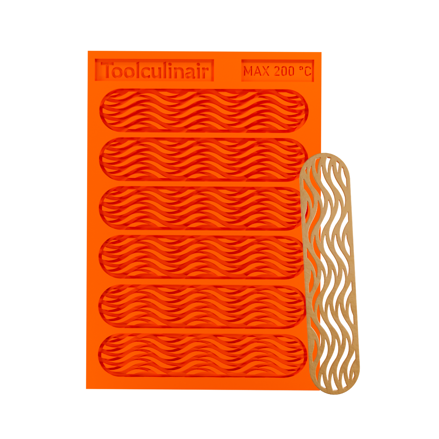 Wave strip silicone tuile mold for creating elegant tuile cookies and garnishes