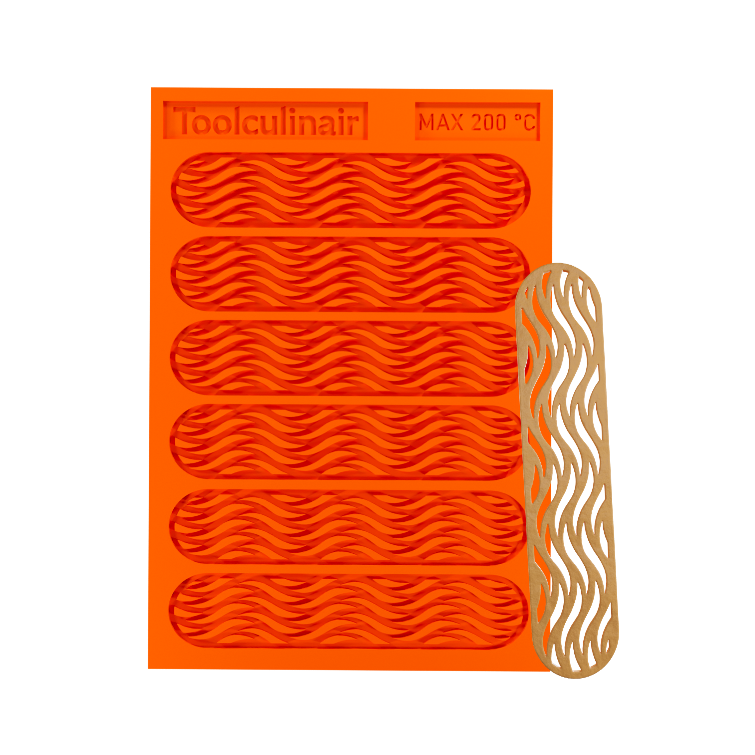 Wave strip silicone tuile mold for creating elegant tuile cookies and garnishes