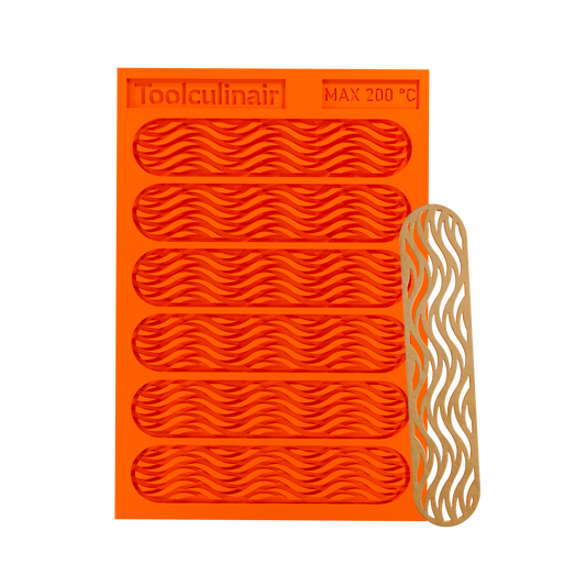Wave strip silicone tuile mold for creating elegant tuile cookies and garnishes