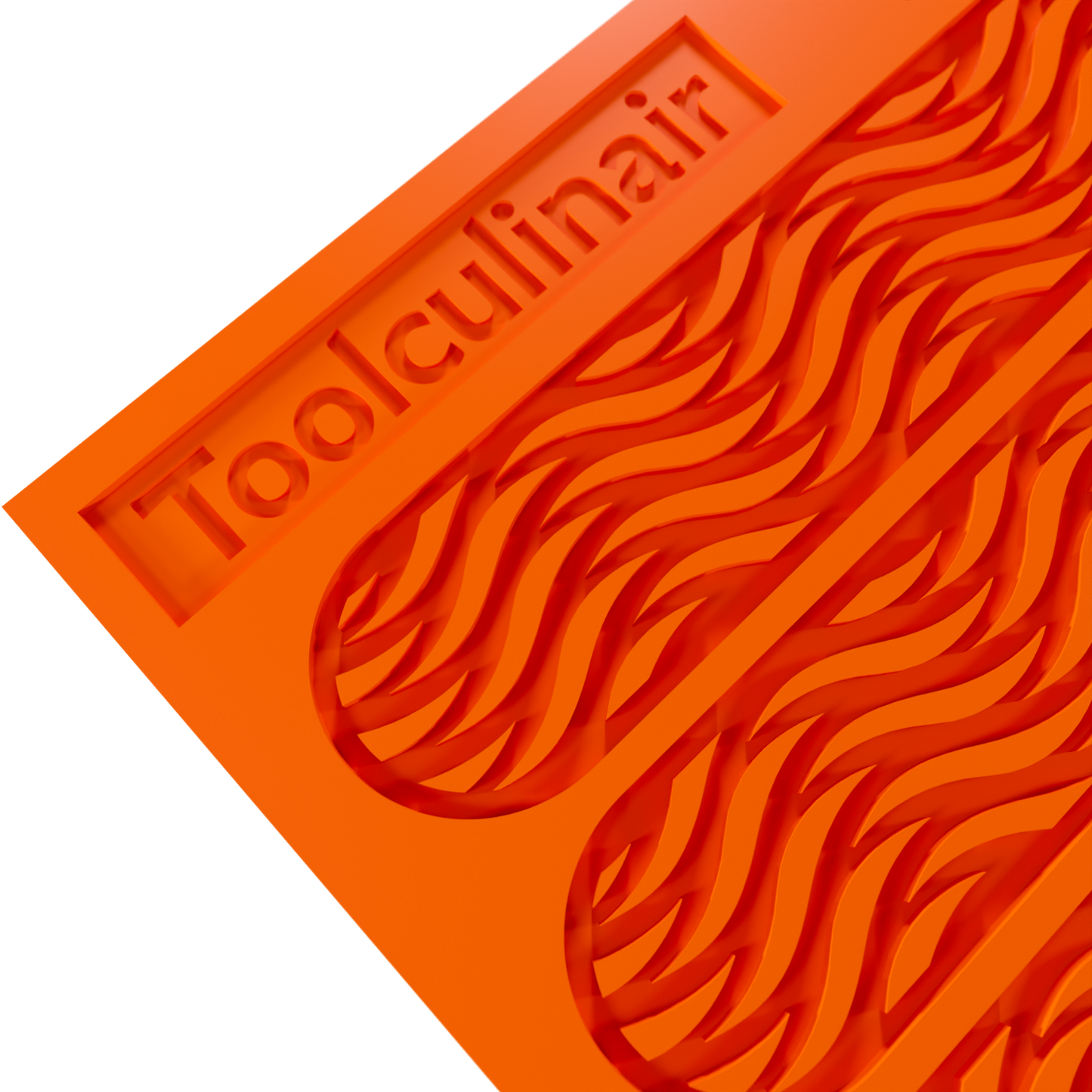 Close-up of Wavy Strip silicone tuile mold for creating decorative tuiles
