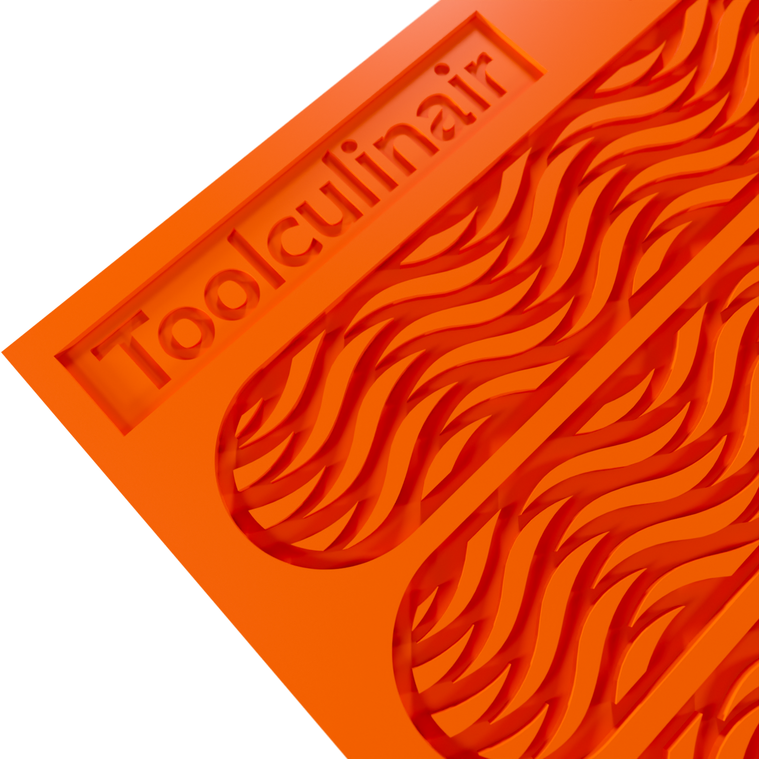 Close-up of Wavy Strip silicone tuile mold for creating decorative tuiles