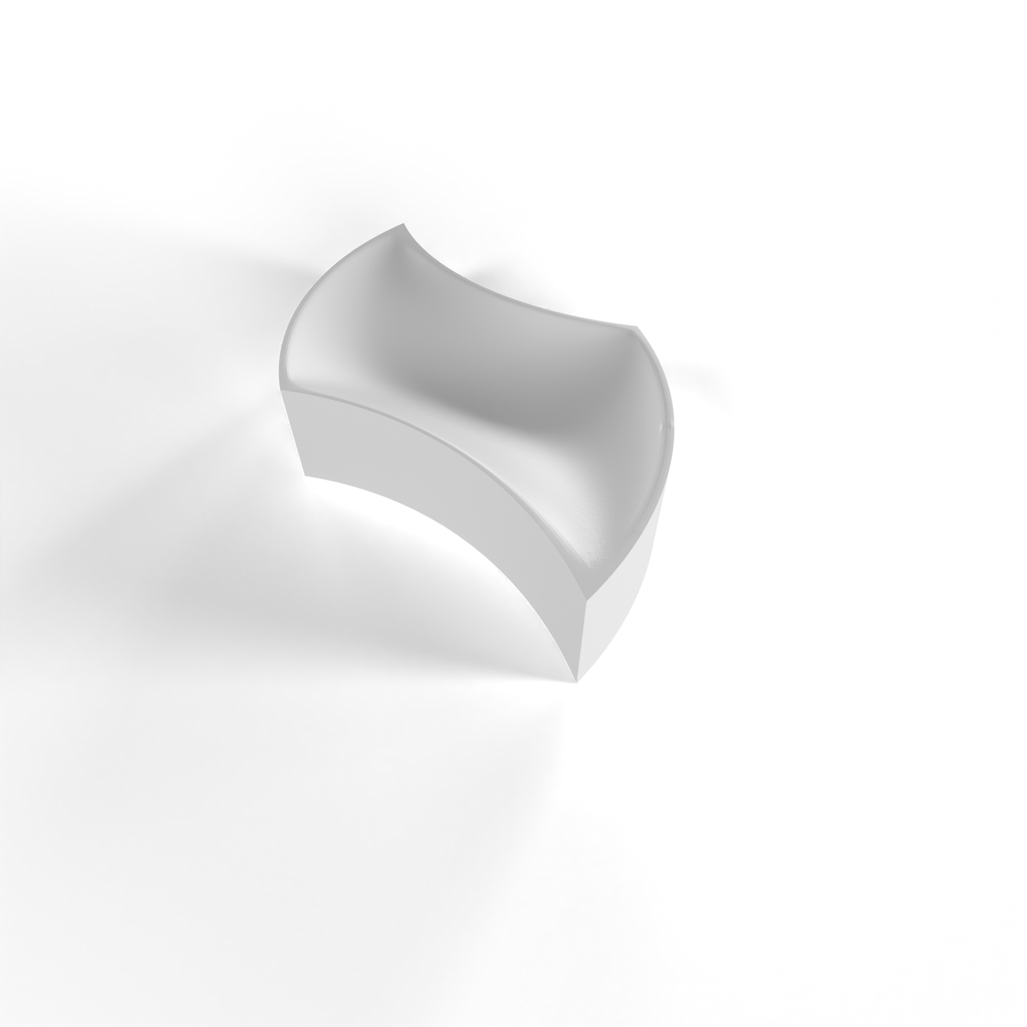 3D render side view of a single Sun Tessellate piece, showing its interlocking shape and detailed design.