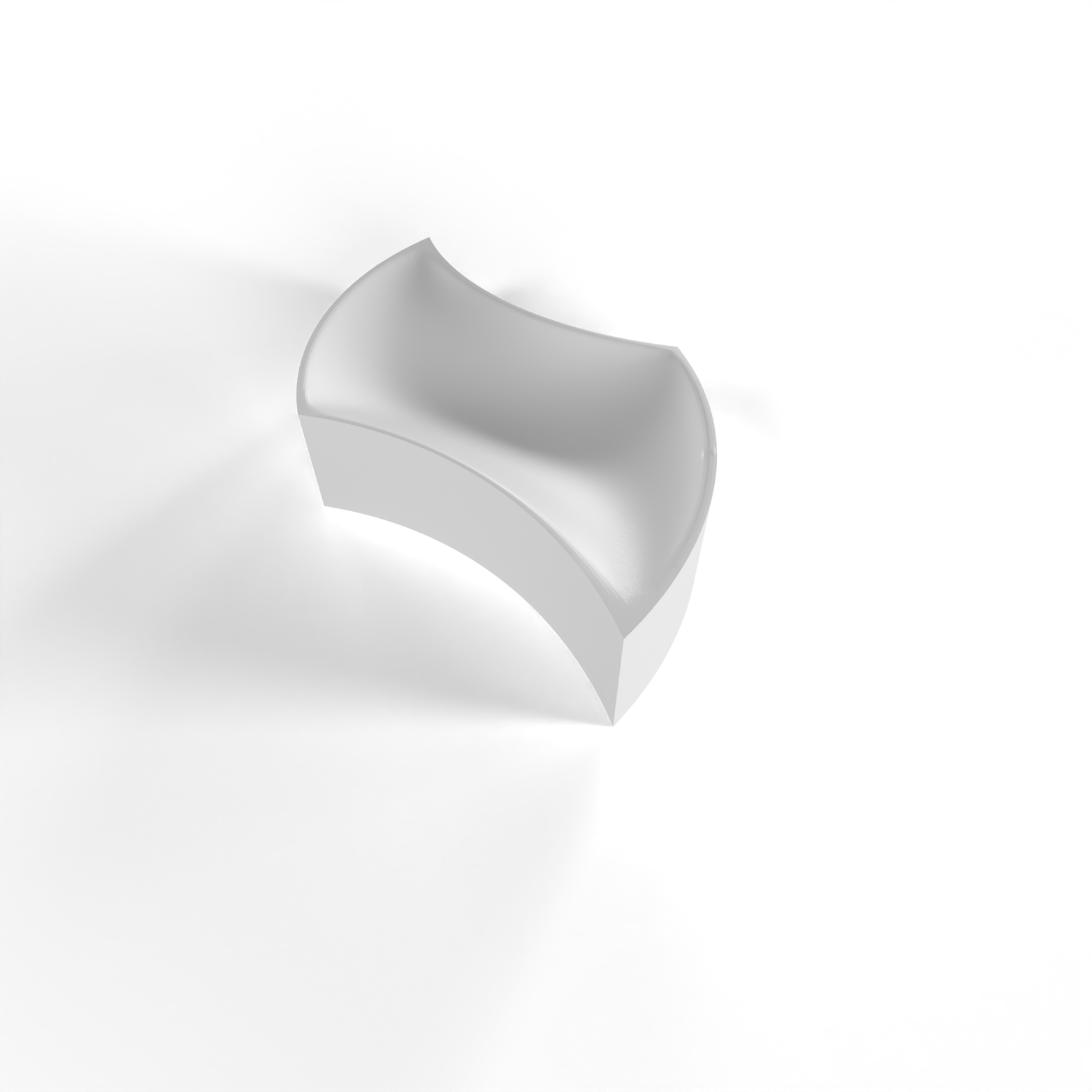 3D render side view of a single Sun Tessellate piece, showing its interlocking shape and detailed design.