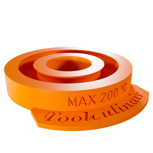 Close-up of the Single Torus 6 cm food-safe 3D silicone mold – detailed and flexible mold perfect for creating precise geometric shapes in professional pastry and dessert design.